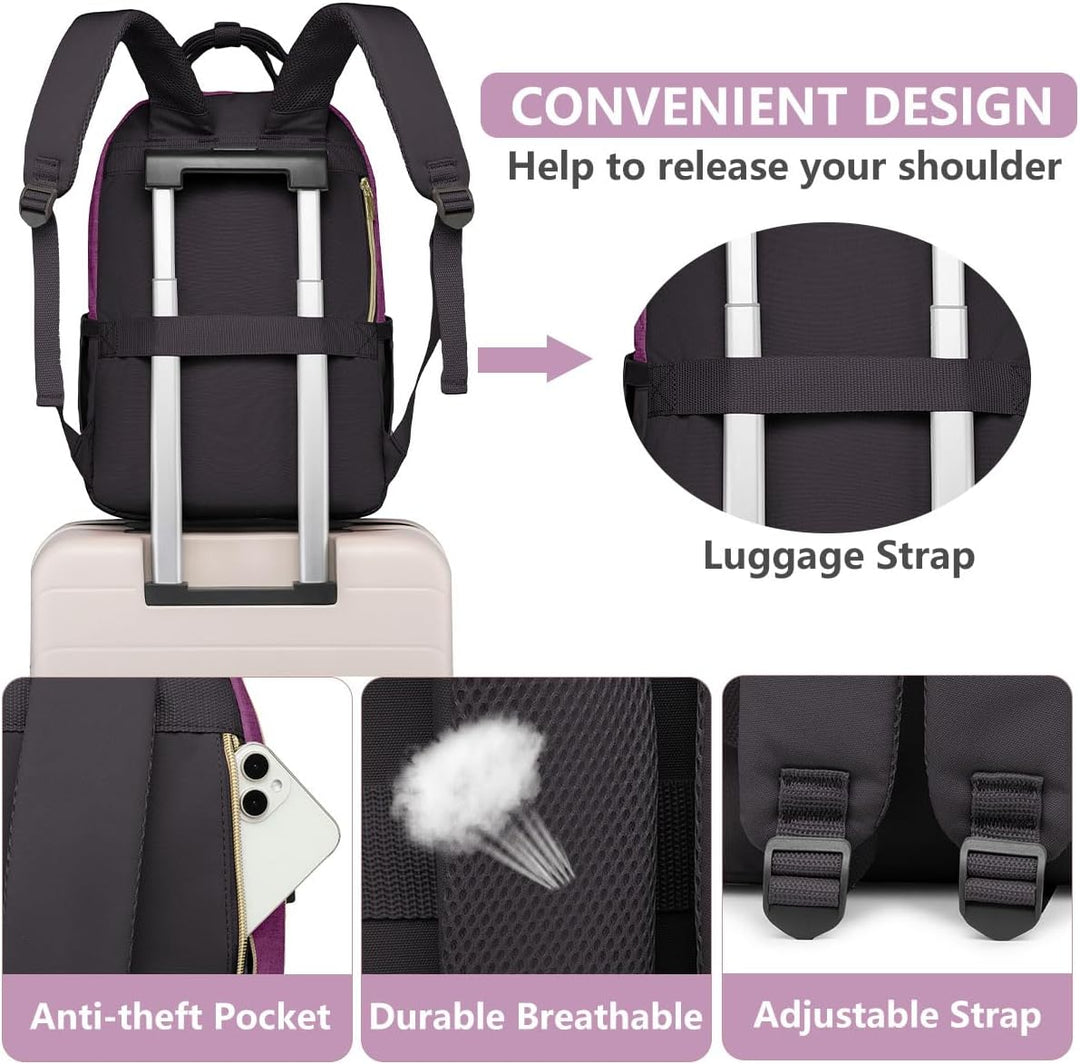 Mochila para laptop para mujer, bolsa de trabajo, mochila de viaje...
