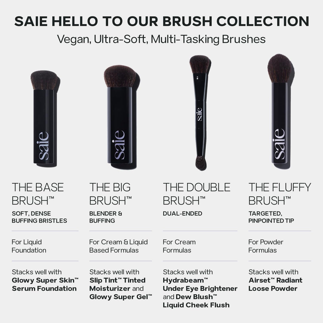 Saie The Double Brush - Brocha de maquillaje de doble punta para fó...