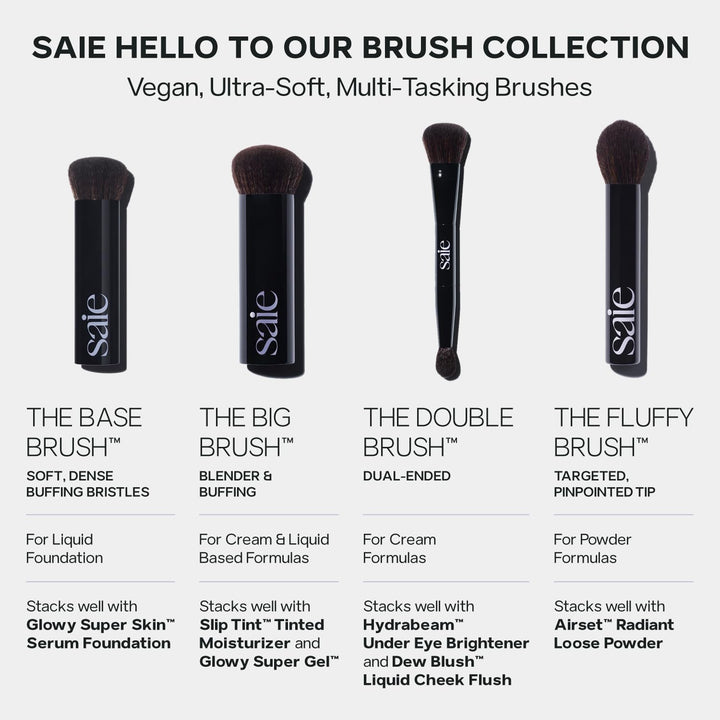 Saie The Double Brush - Brocha de maquillaje de doble punta para fó...