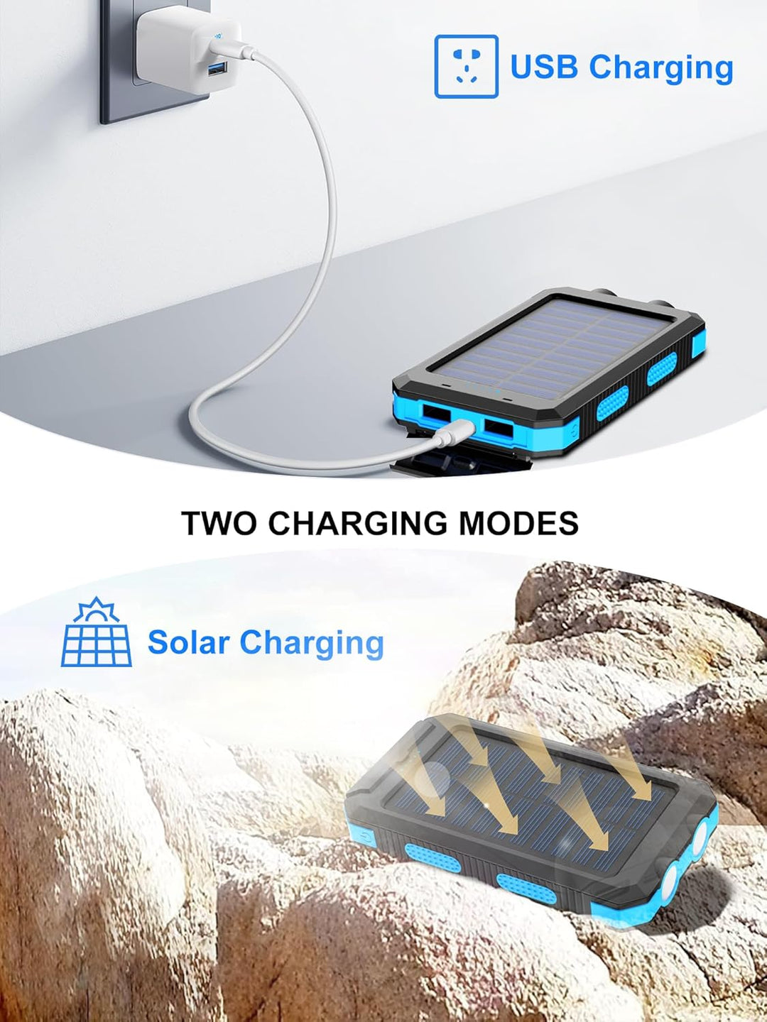 Cargador solar, 38800 mAh, banco de energía solar, batería externa...