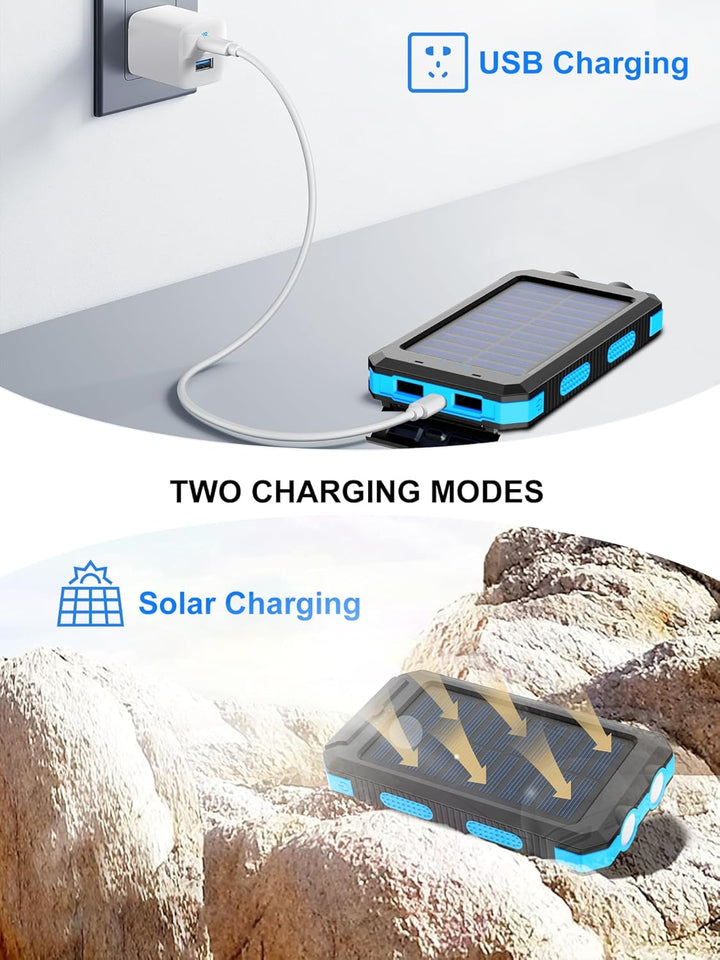 Cargador solar, 38800 mAh, banco de energía solar, batería externa...