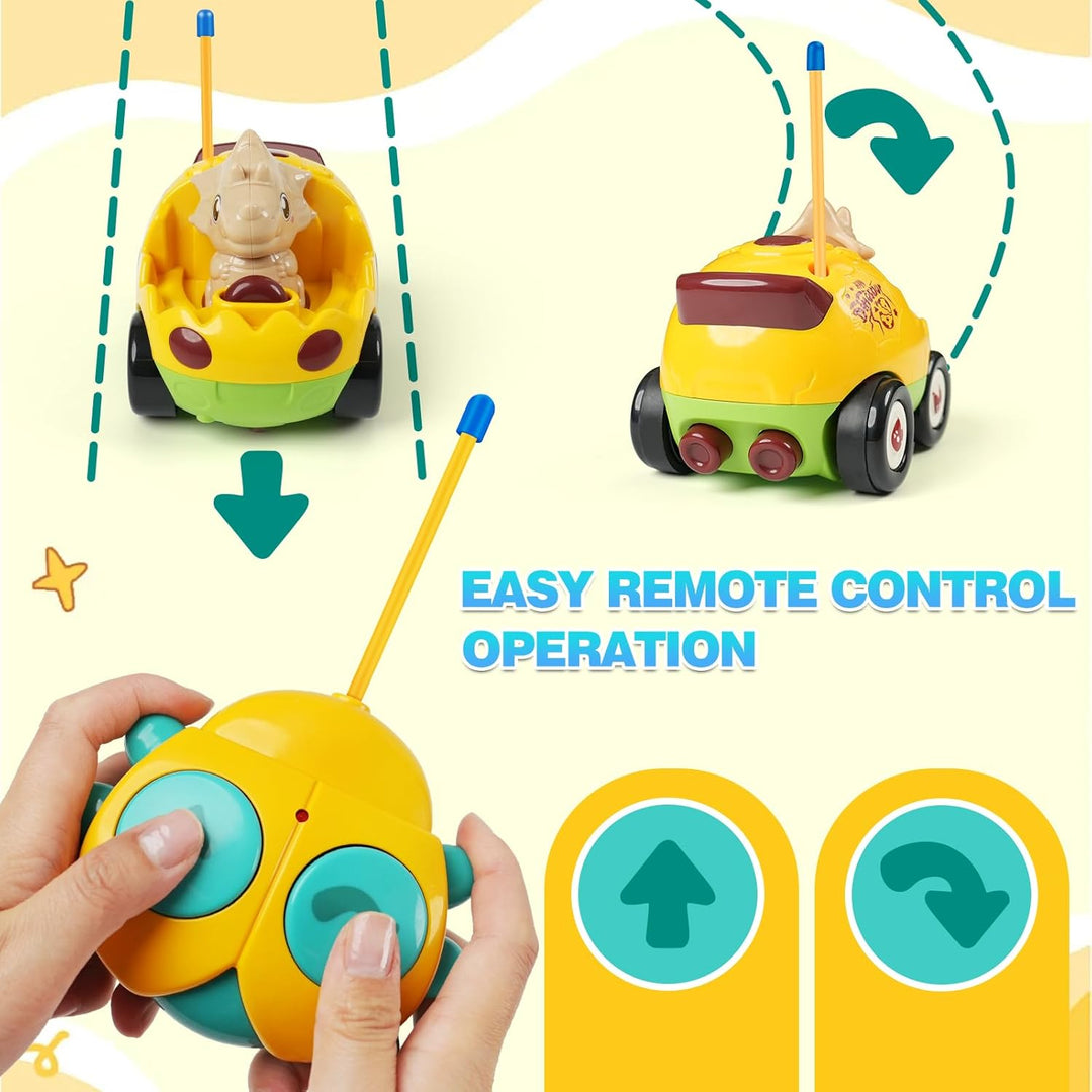 QPOU Juguete de dinosaurio a control remoto para niños pequeños, re...