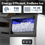 Máquina comercial del fabricante de hielo 110LBS/24H debajo de la