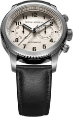 Seagull 1963 Serise Reloj para hombre Moda Deportes Multifunción Sapphire Luminoso Reloj mecánico automático Serie Pilot (Blanco)