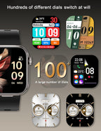 Reloj inteligente con auriculares, pantalla HD de 2.02 pulgadas, rastreador de actividad 2 en 1 con auriculares inalámbricos, impermeable, compatible con Android iOS, viene con 2 correas de