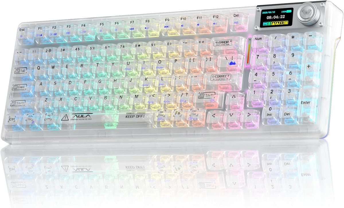Aula F98Pro V3 - Teclado mecánico inalámbrico con pantalla y perill...