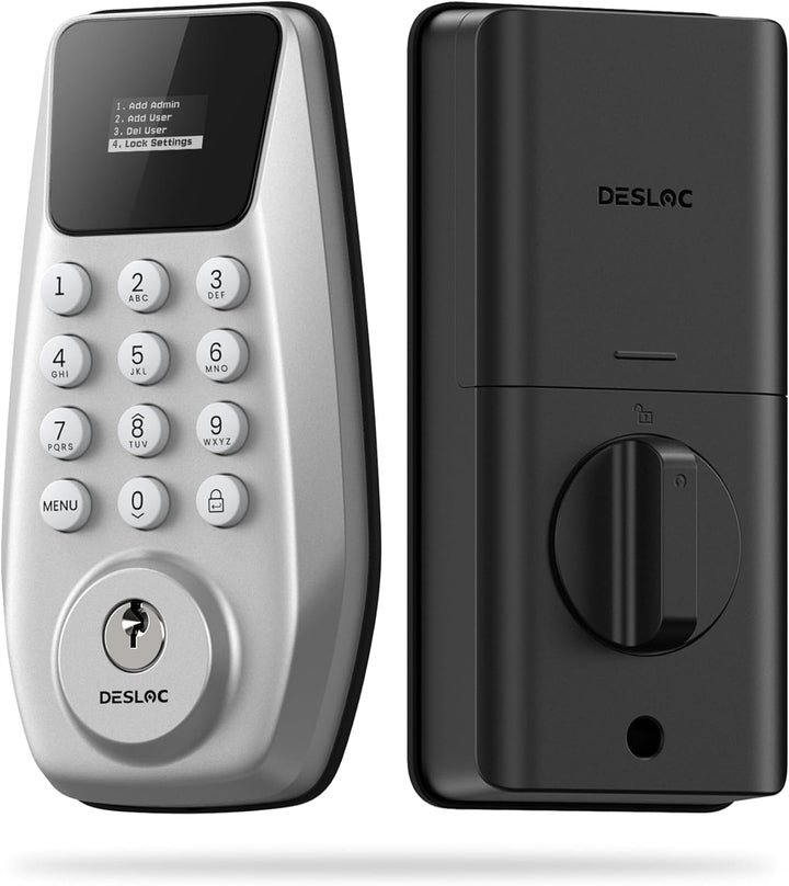 DESLOC Cerradura de puerta de entrada sin llave C100 con pantalla v...