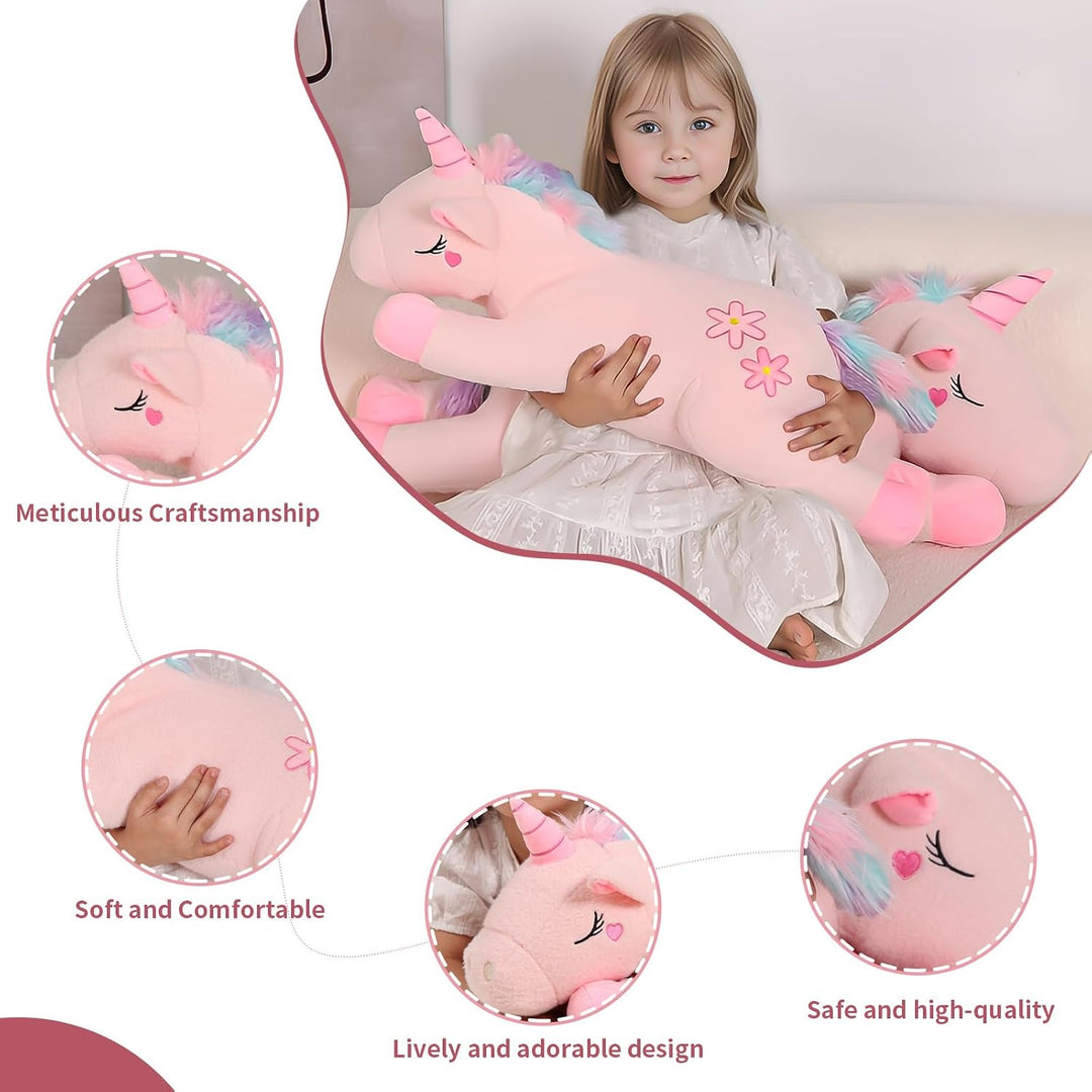 Tianmihou - Linda almohada de peluche de unicornio gigante rosa de...