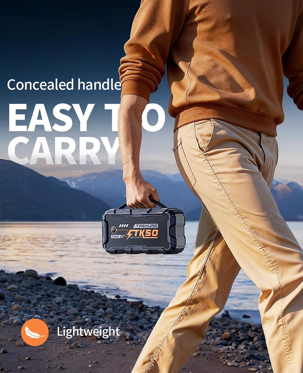 TREKURE Arrancador de batería de coche 8000A 26800mAh, arrancador de coche portátil para todos los motores de gasolina y diésel de 12L, banco de energía y puente de batería, batería portátil de coche