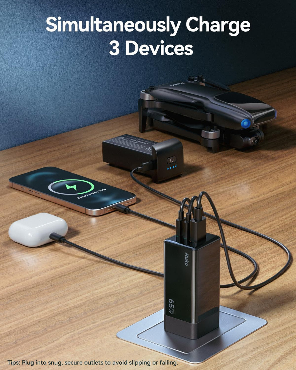 Ruko Robot verde 1088 y cargador USB C PD65W