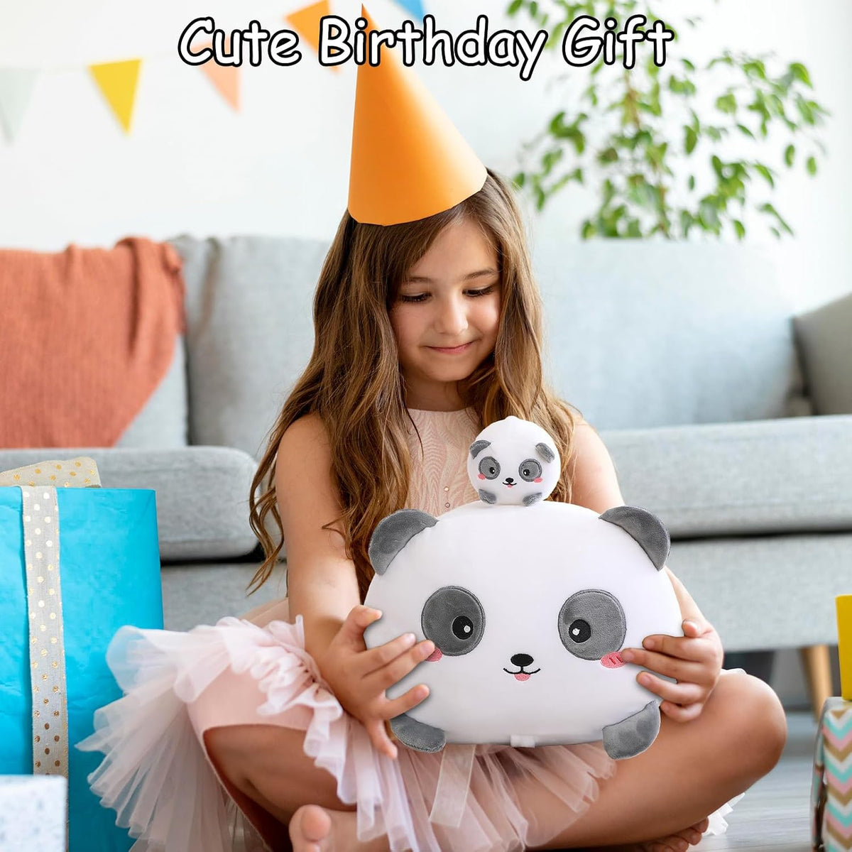 SQEQE Panda Mommy - Animal de peluche con 4 pandas de bebé