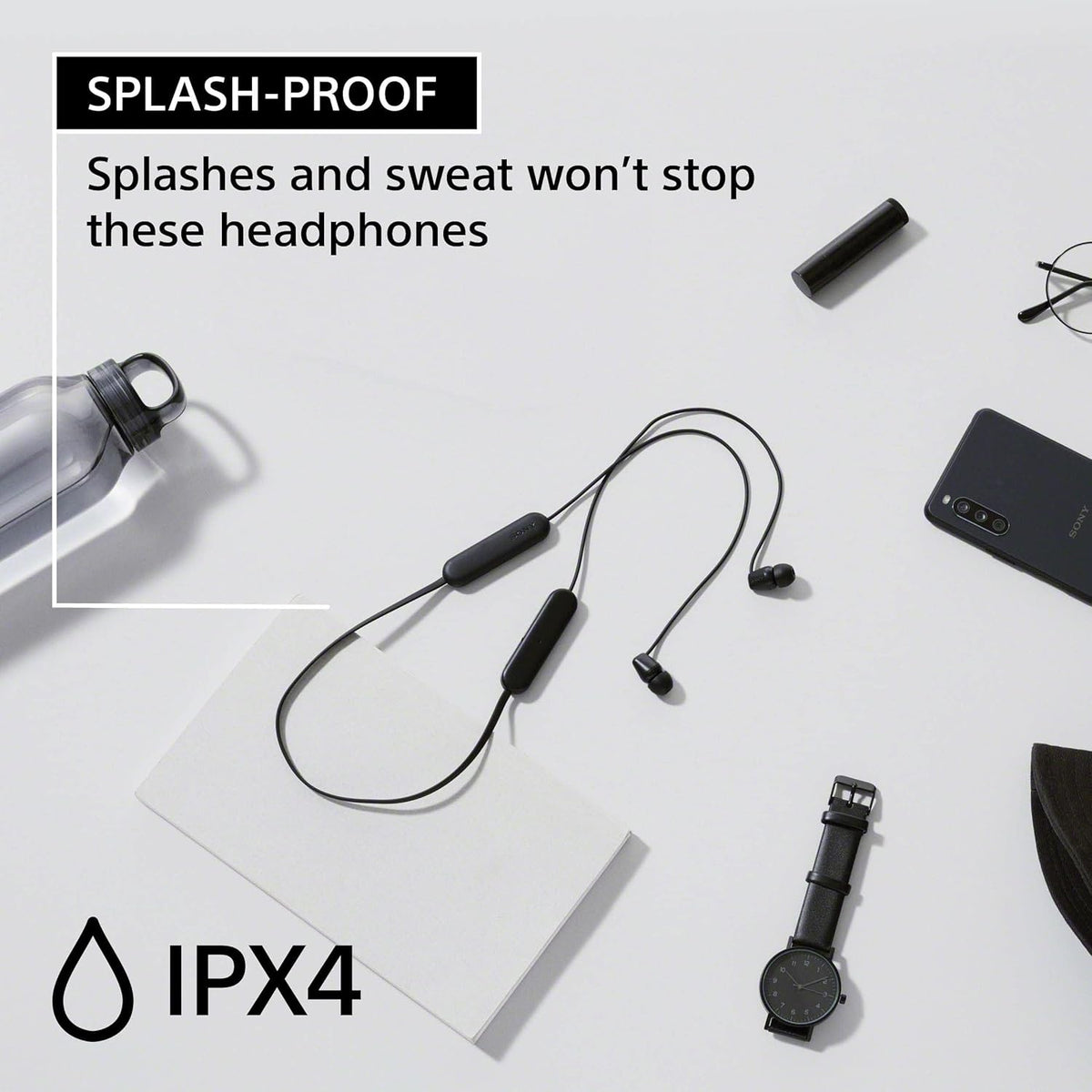 Sony WI-C100 - Auriculares inalámbricos Bluetooth con micrófono