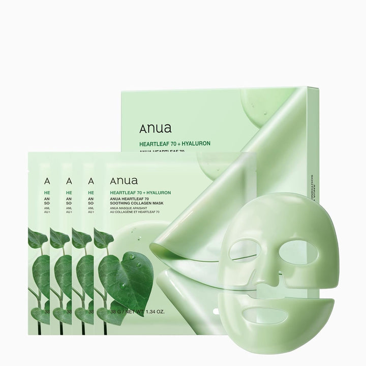 ANUA Heartleaf 70 Mascarilla de Colágeno Suavizante, Mascarilla Fac...