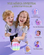 YLL Mini máquina de karaoke con 3 micrófonos inalámbricos, regalos para