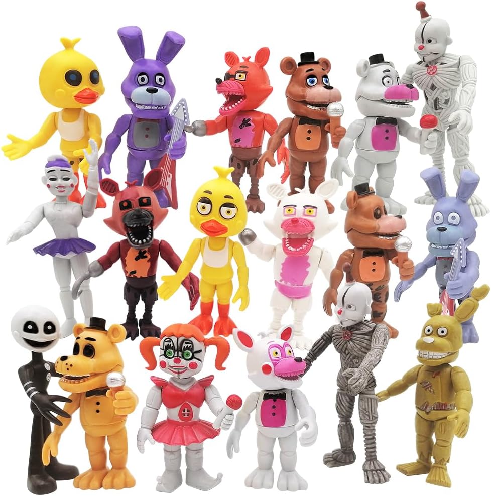 Figura de acción, 18 piezas de figuras de juego, muñecas con articu...