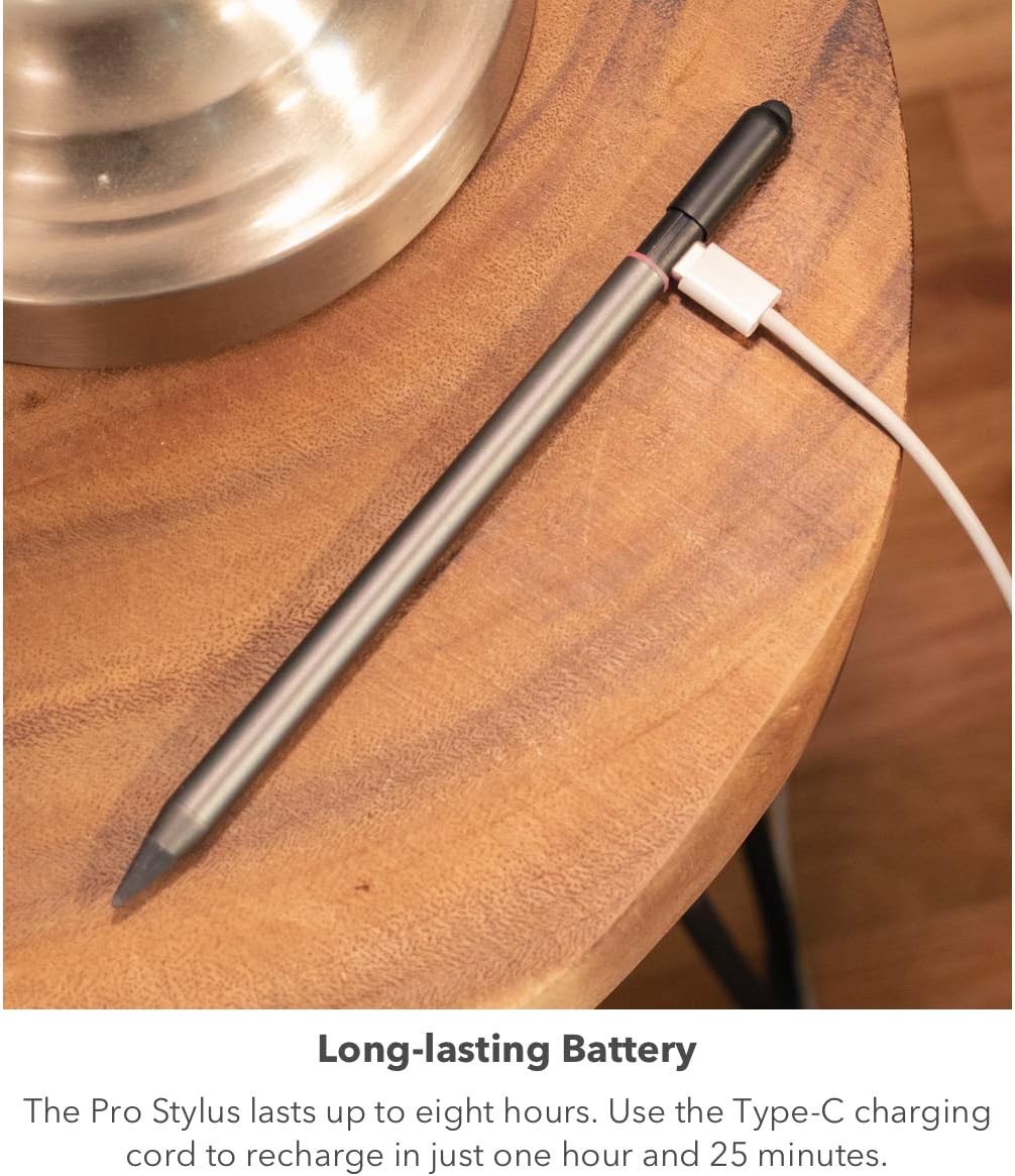 ZAGG Pro Stylus (Gen 1) para iPad Pro/Air/iPad/mini, emparejamiento Bluetooth, gris