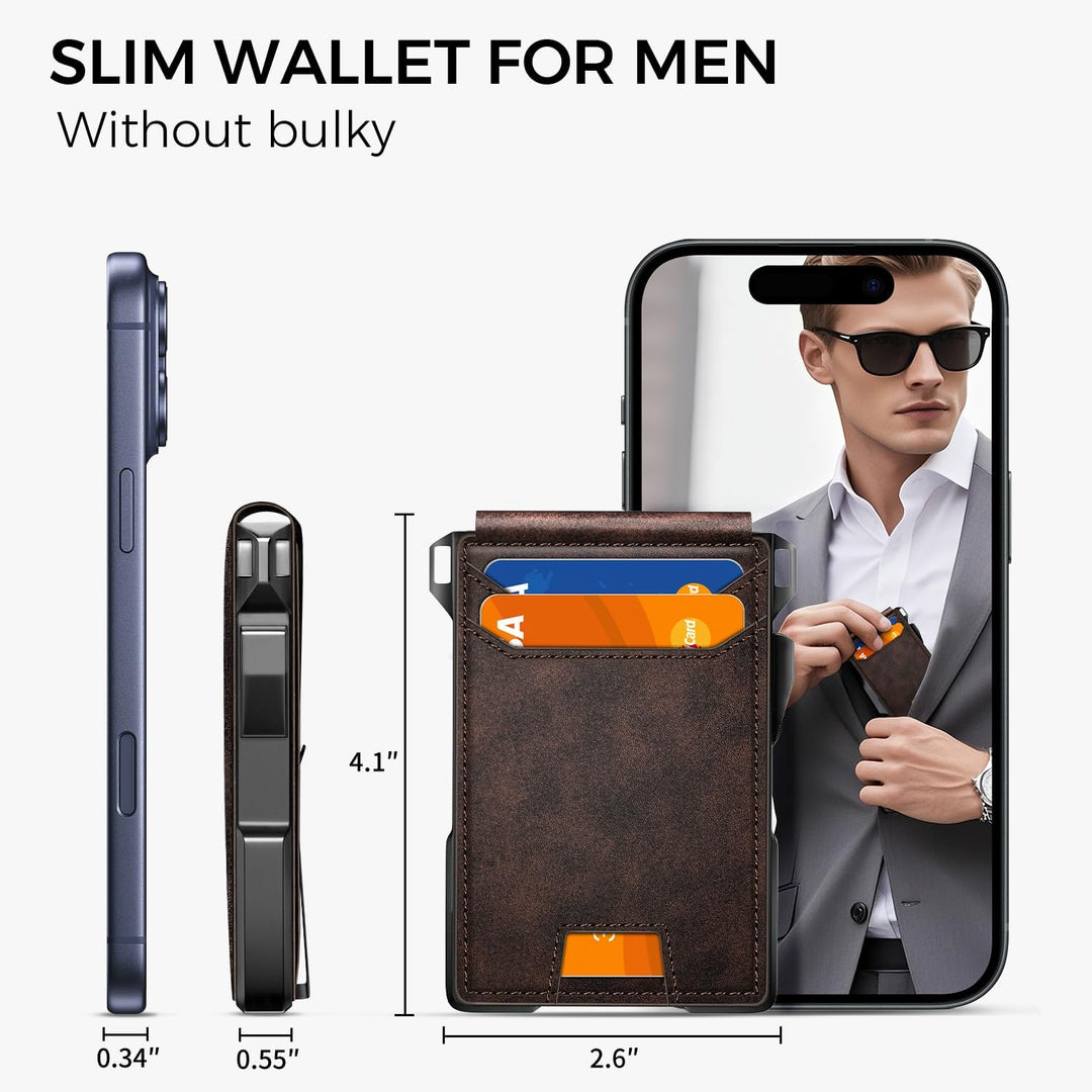 RUNBOX Cartera minimalista para hombre con capacidad para 14 tarjet...