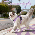 rabbitgoo Cat Harness y Leash Set, Escape Proof Vest, Purr-ple Daisy