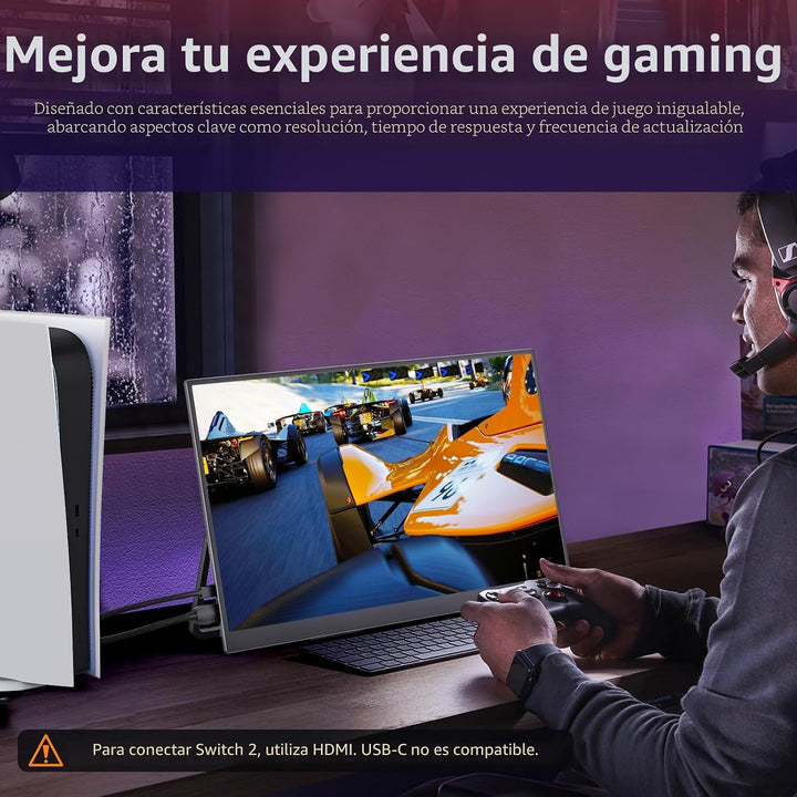 VisionOwl Monitor Portátil Grande de 18.5 Pulgadas 1080P FHD 100Hz...