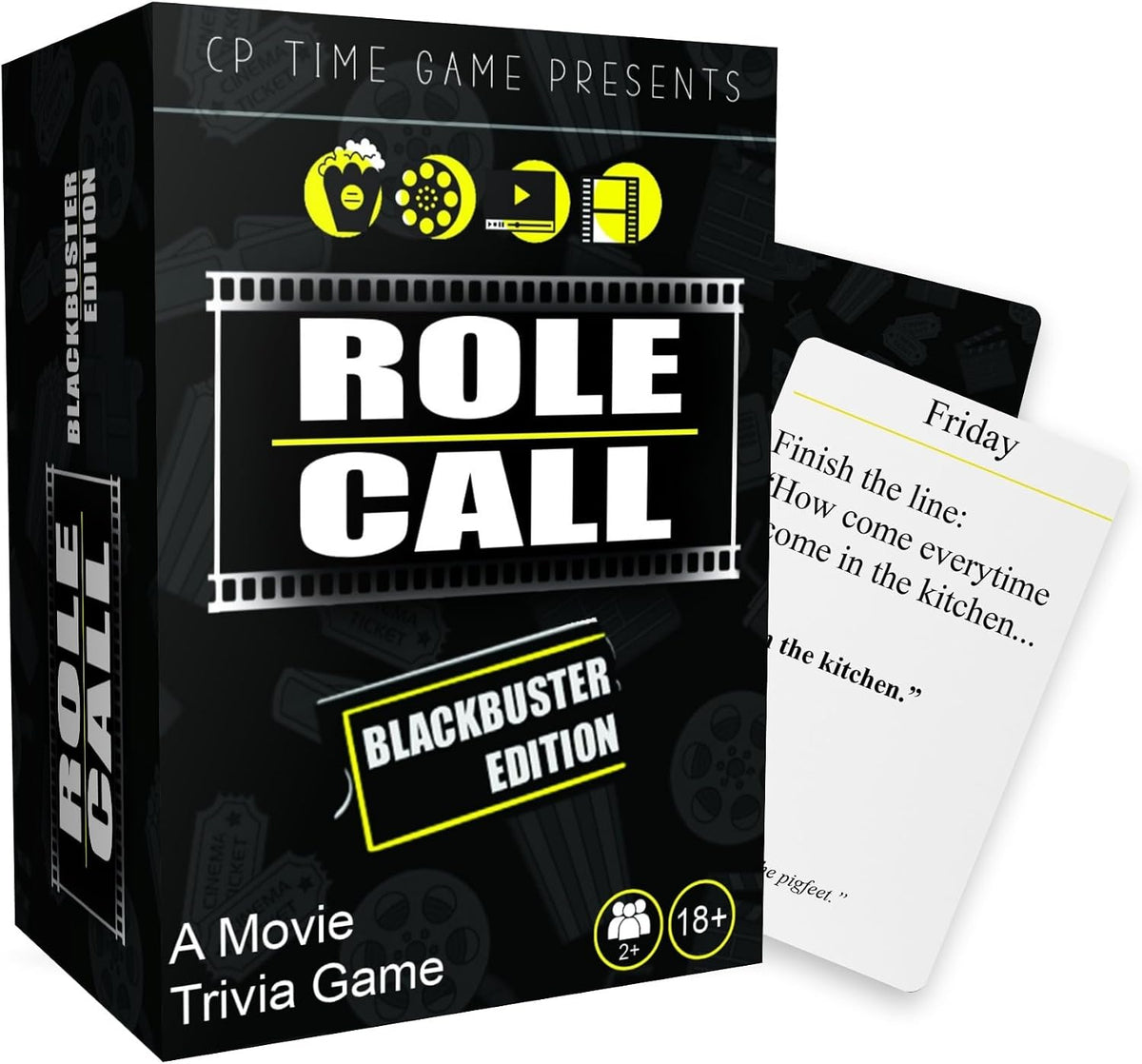 CP TIME Rol: Blackbuster Edition - Juego de preguntas de películas para adultos, juegos de cultura negra, diversión familiar, ideal para noches de juego en familia
