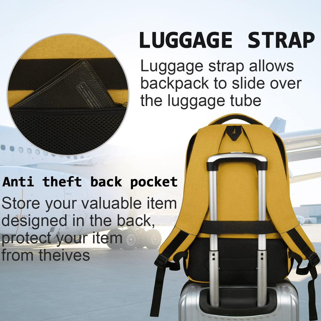 Volher Mochila para laptop, Amarillo, 15,6 pulg., Computadora portátil