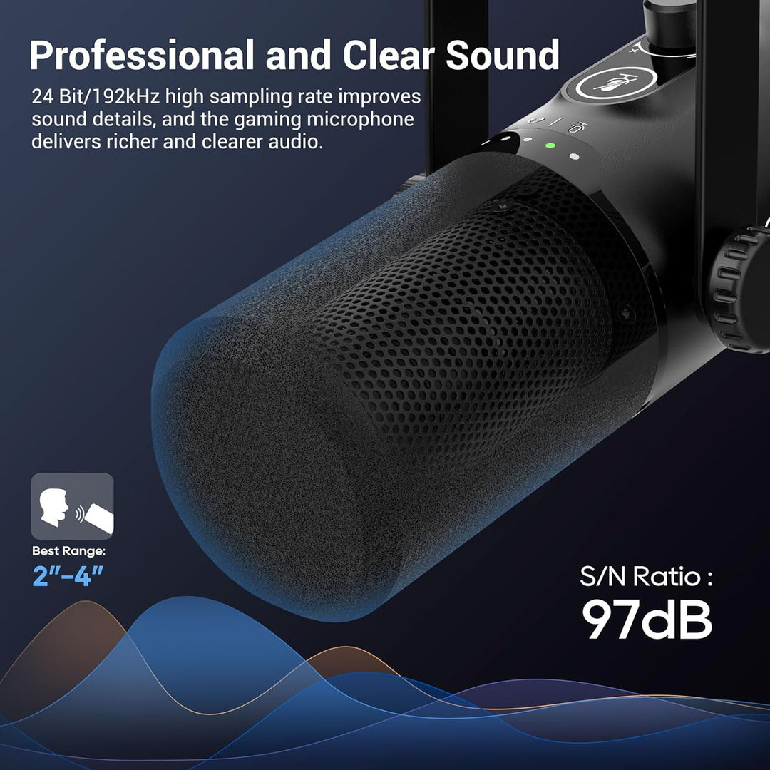 FDUCE Kit de micrófono para juegos USB\/XLR, micrófono dinámico de...
