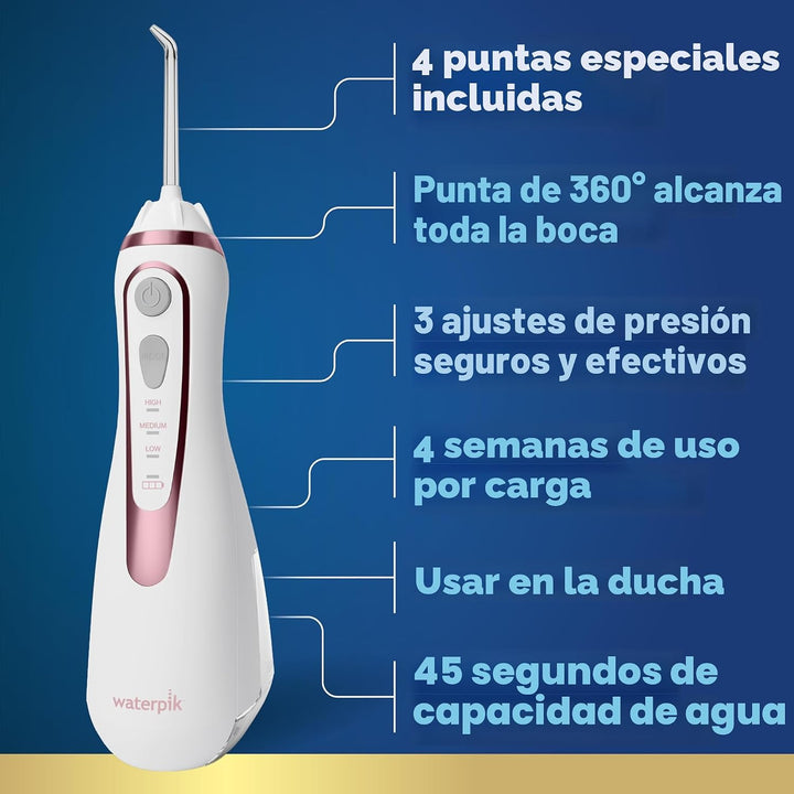 Waterpik - Irrigador de agua portátil inalámbrico avanzado, recarga...