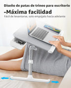 SAIJI Bandeja para Laptop para Cama - Mesa de Regazo Ajustable para Sofá (Gris)