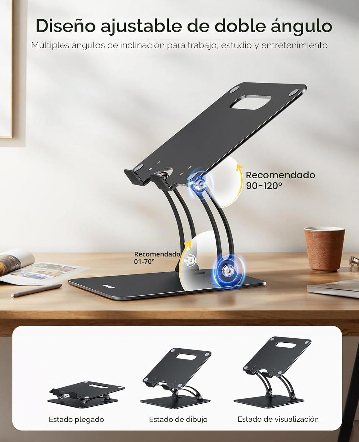Nulaxy Soporte para portátil totalmente ajustable para escritorio,...