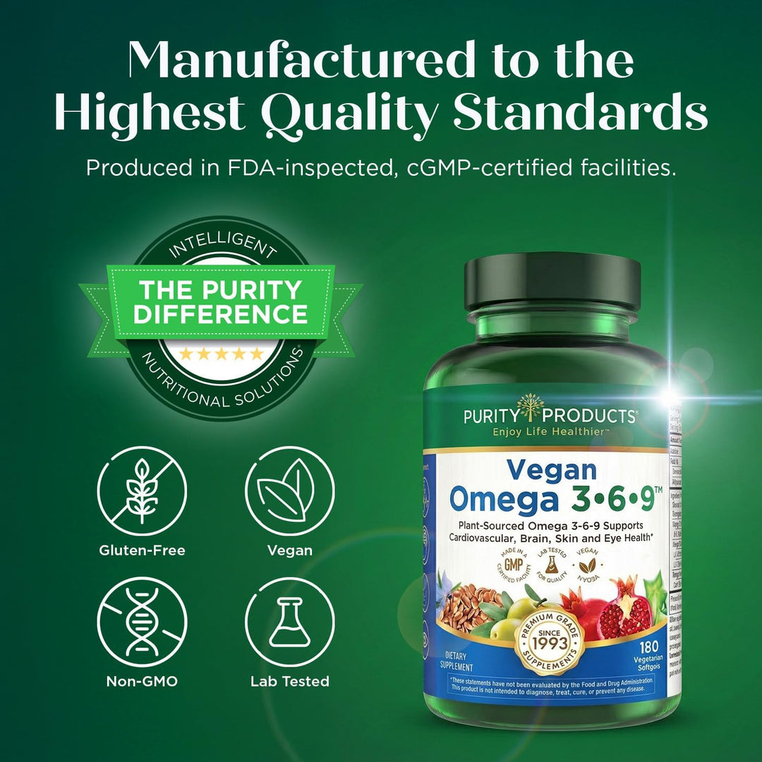 Purity Products Omega 3-6-9 Fórmula Vegana y Vegetariana - Complejo...