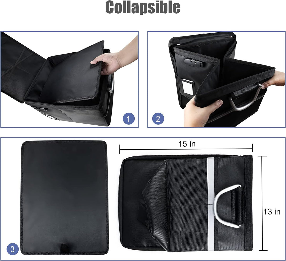 TOMKID Caja de documentos ignífuga, caja de archivos ignífuga con tapas, caja organizadora de documentos importante con cerradura, organizador de carpetas de archivos portátil con asa, 1 carpeta