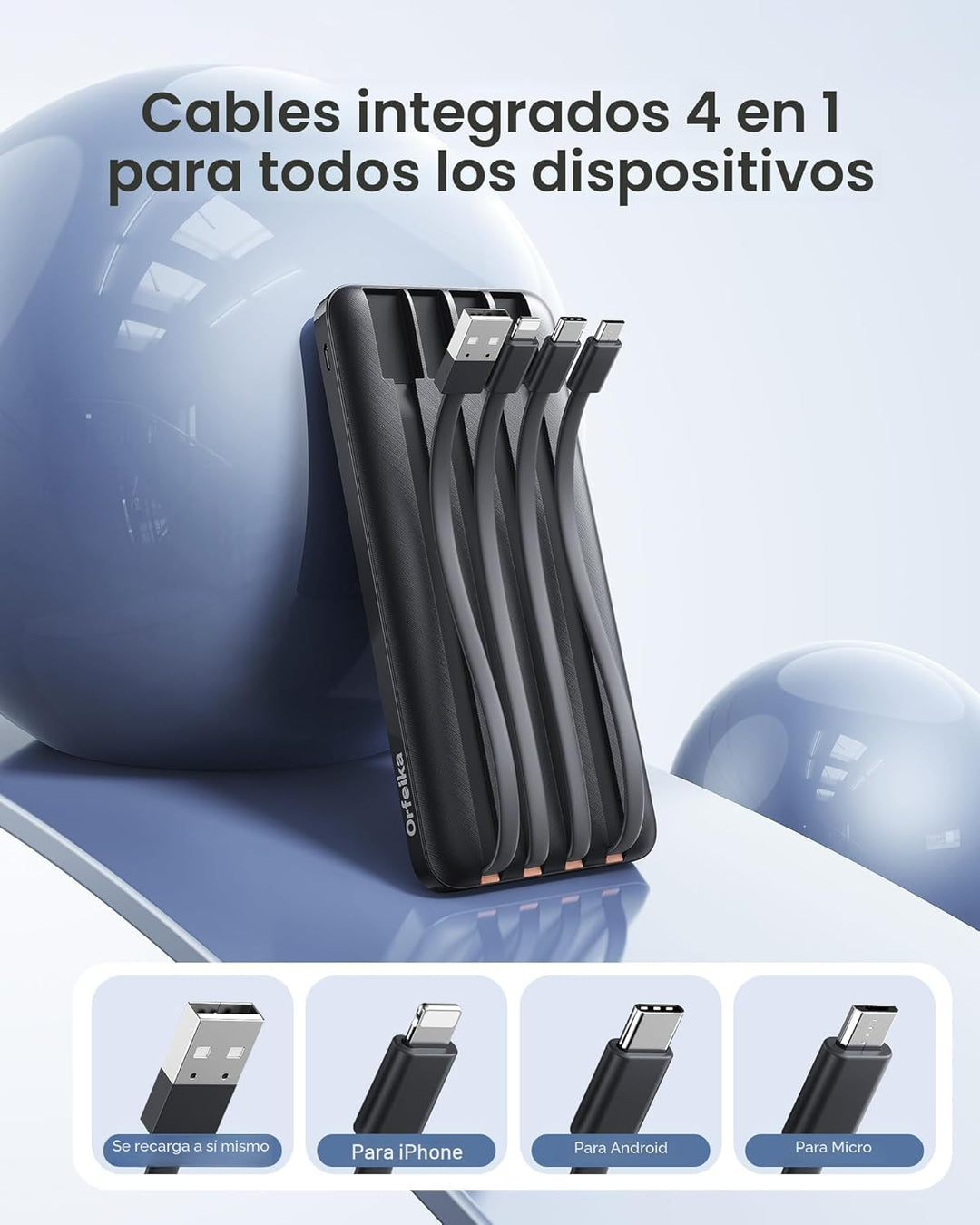 Orfeika Cargador Portátil de 20000mAh con Carga Rápida, Cargador co...
