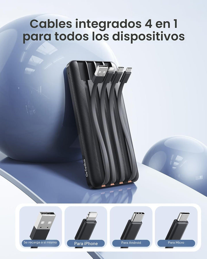 Orfeika Cargador Portátil de 20000mAh con Carga Rápida, Cargador co...