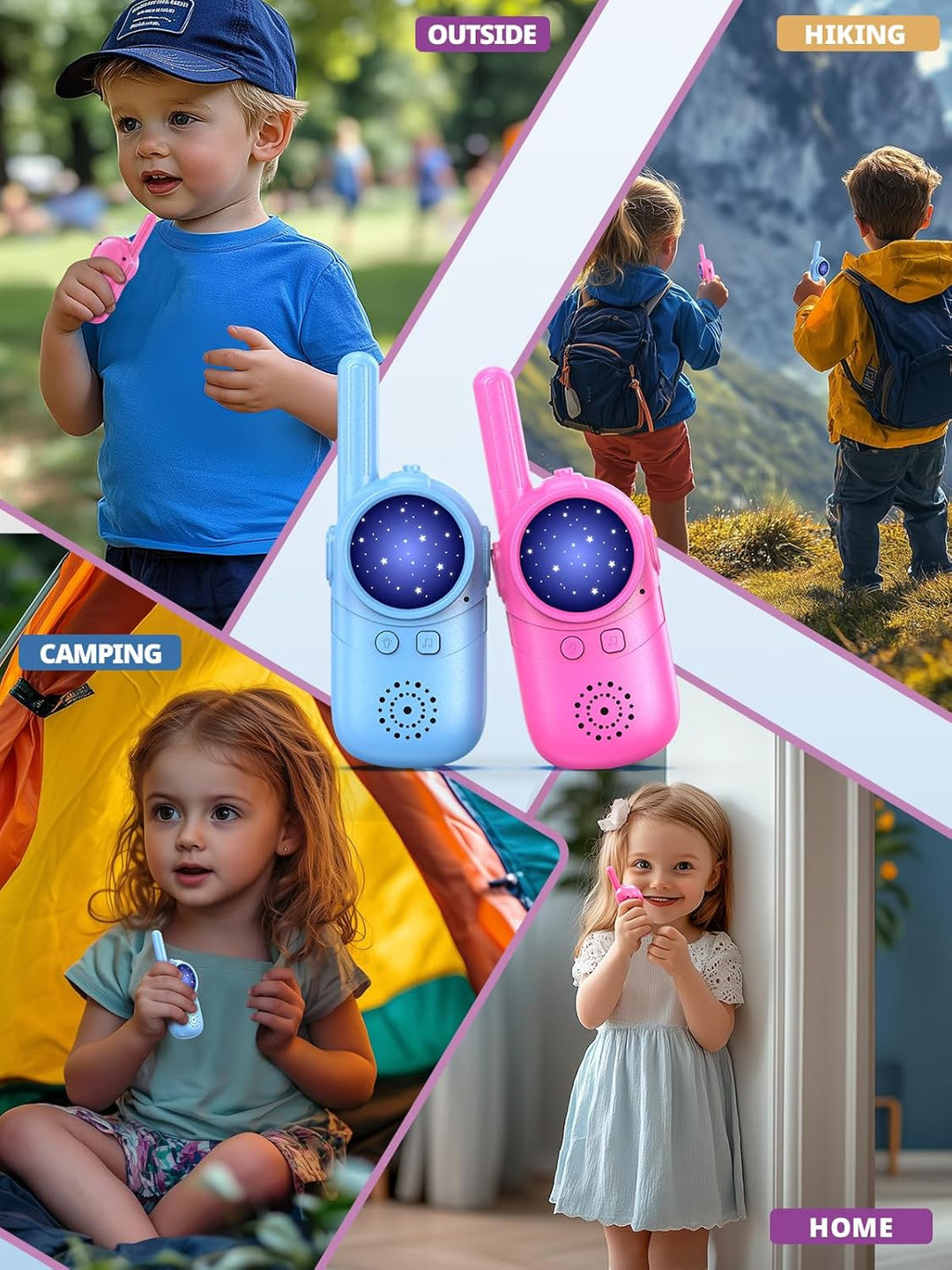 Inspireyes Walkie Talkies para niños recargables, rellenos de cesta...