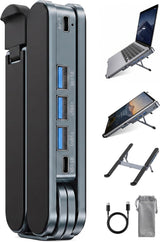 werfami Soporte para laptop con estación de acoplamiento plegable p...