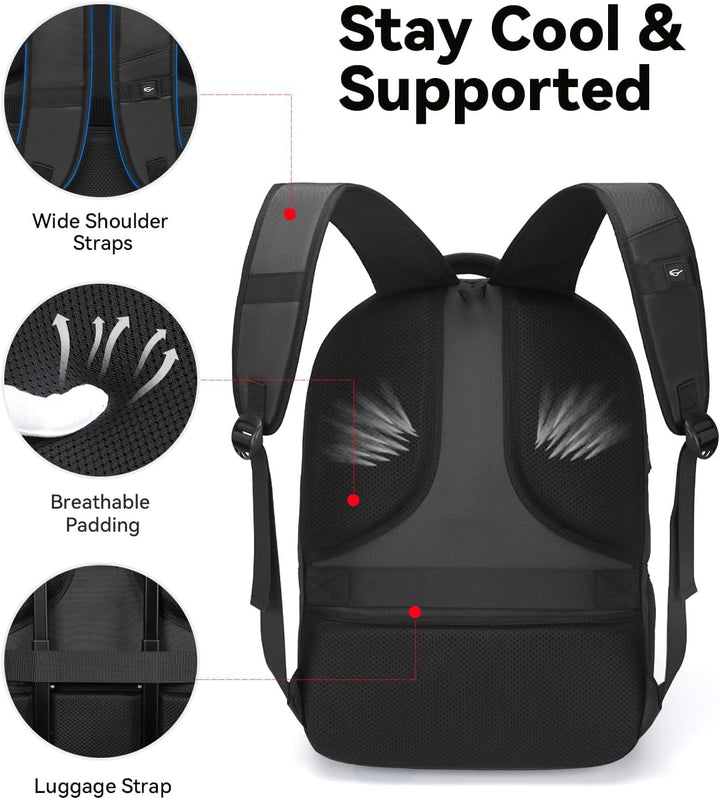 CROSSGEAR Mochila grande de viaje de 17.3 pulgadas, con cerradura a...
