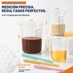 Juego de tazas medidoras de silicona, 3 piezas - 8.5 fl oz + 16.9 fl oz +
