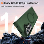 ORETECH Magnético para Samsung Galaxy Z Fold 7 Funda, Protector Translúcido Antideslizante PC Rígido Amortiguador para Samsung Z Fold 7 - Verde