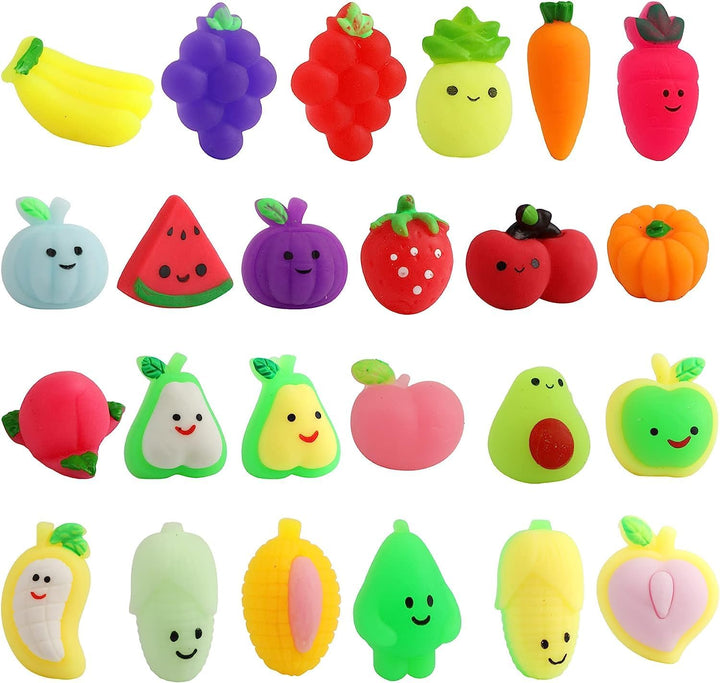 Juguetes blandos Mochi Squishy, 24 piezas de frutas blandas para fi...