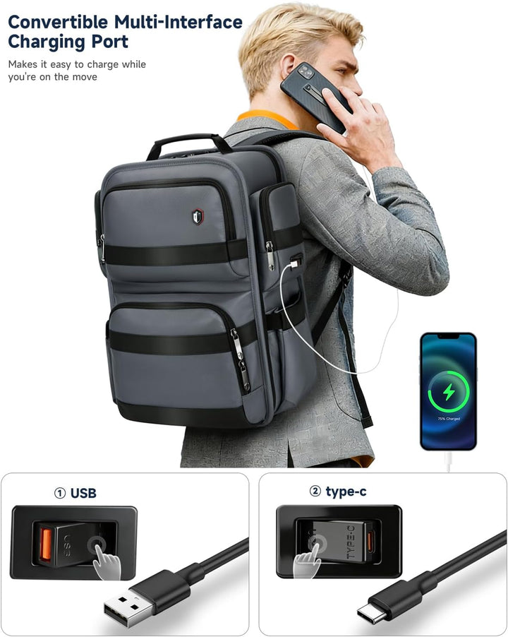 RoyalAnt Mochila de trabajo para hombres, mochila para laptop de 17...