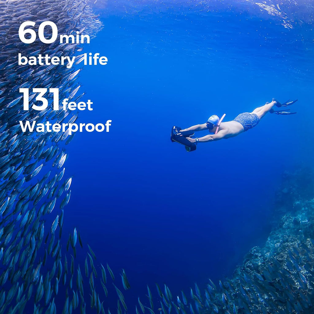 sublue Navbow Underwater Scooter Dual Motors con Action Camera Mount Low Battery Alarm 3 Gear Speed 4.47 mph 60 Minutes 131ft Swimming Pool Diving Snorkeling Water Scooter para Adults