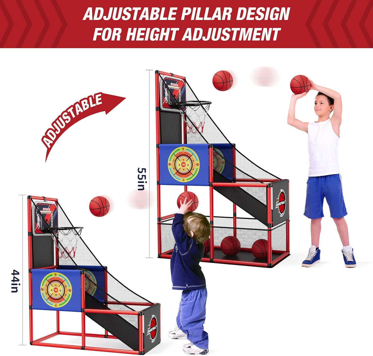 Juego de Baloncesto Arcade con Marcador Electrónico y Dardos