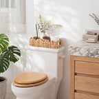StorageWorks Cesta festoneada de mimbre, cestas de baño pequeñas para