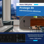 LIDER Extensor de salida protegido contra sobretensiones, 1 USB-A y 1 USB-C, cable de 5 pies, 1625 W