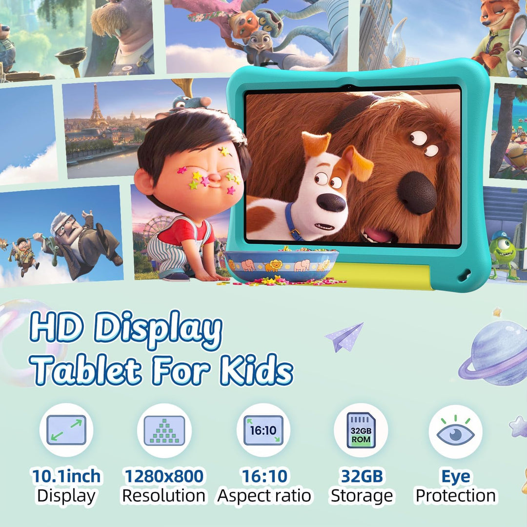 EDUAITABLET Tablet infantil de 10 pulgadas, tableta Android 16 para...