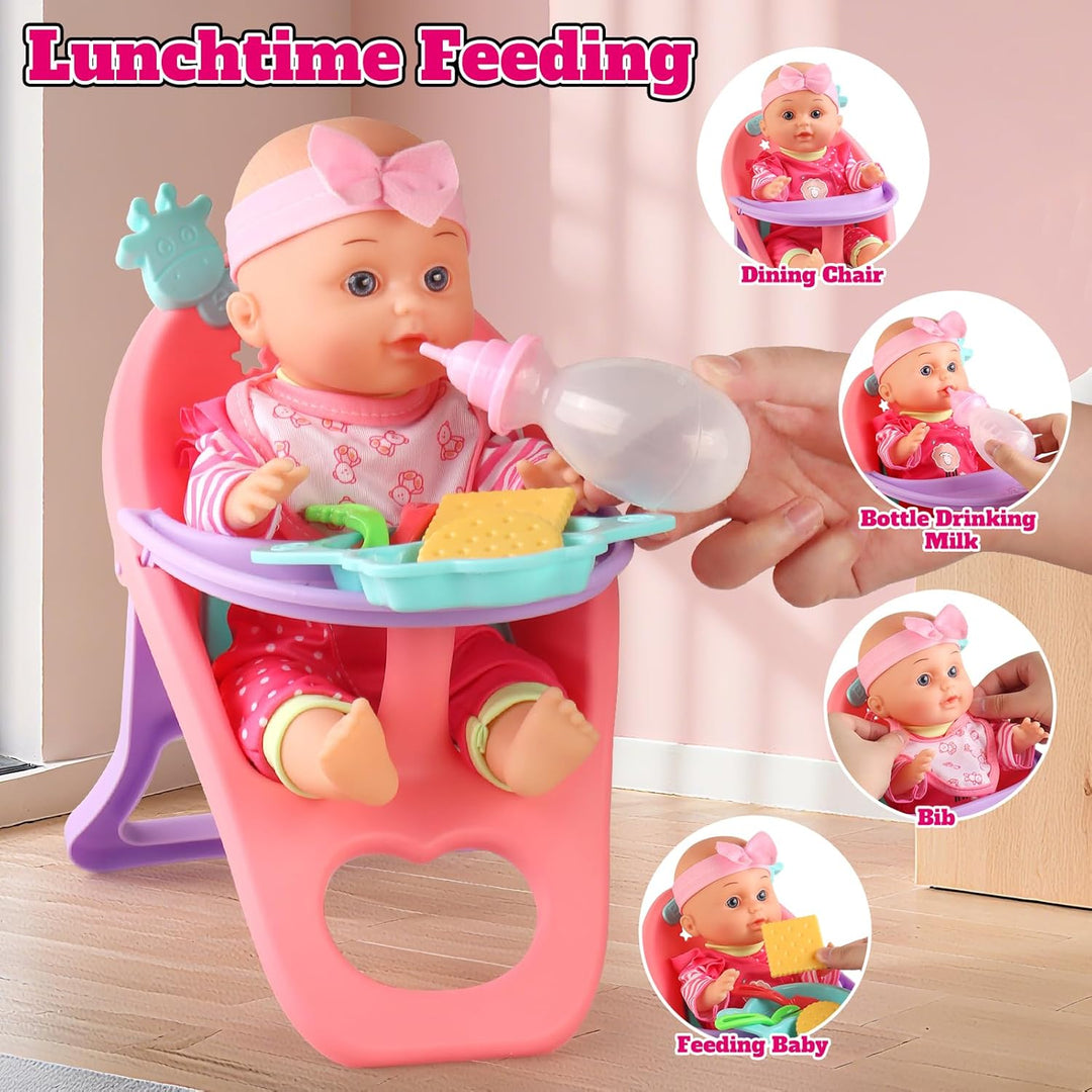 HuceePlay Juego de cochecito de muñeca de bebé para niñas pequeñas...