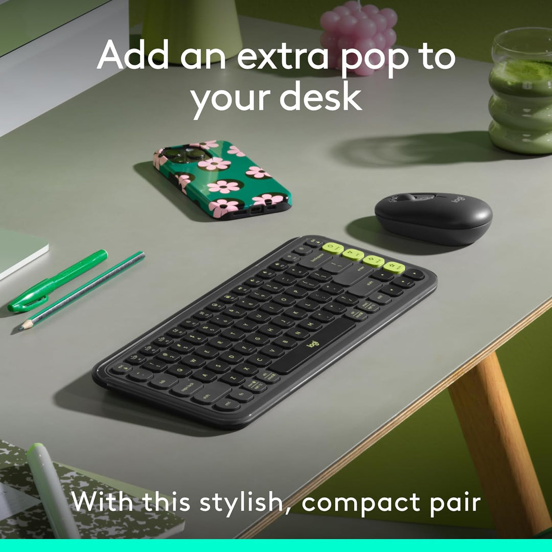 Logitech POP ICON Combo, combo de teclado y mouse Bluetooth, escrit...