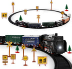 deAO Juego de tren eléctrico con luz para tren de tren infantil