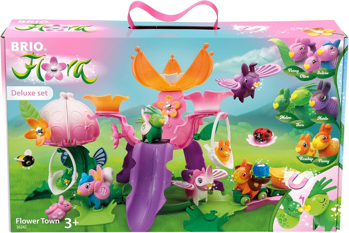 BRIO Flora Flower Town Deluxe Set – Juego interactivo de construcción y decoración de 47 piezas para juego imaginativo abierto – A partir de 3 años