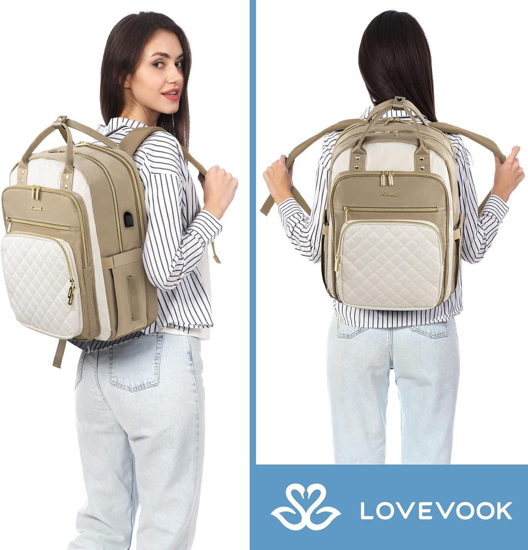 LOVEVOOK Mochila para laptop para mujer con compartimento separado...